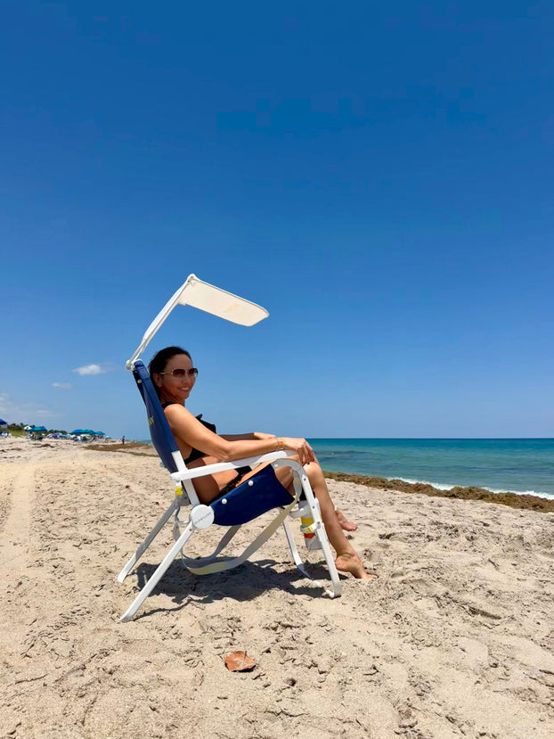 side picture of women in chair