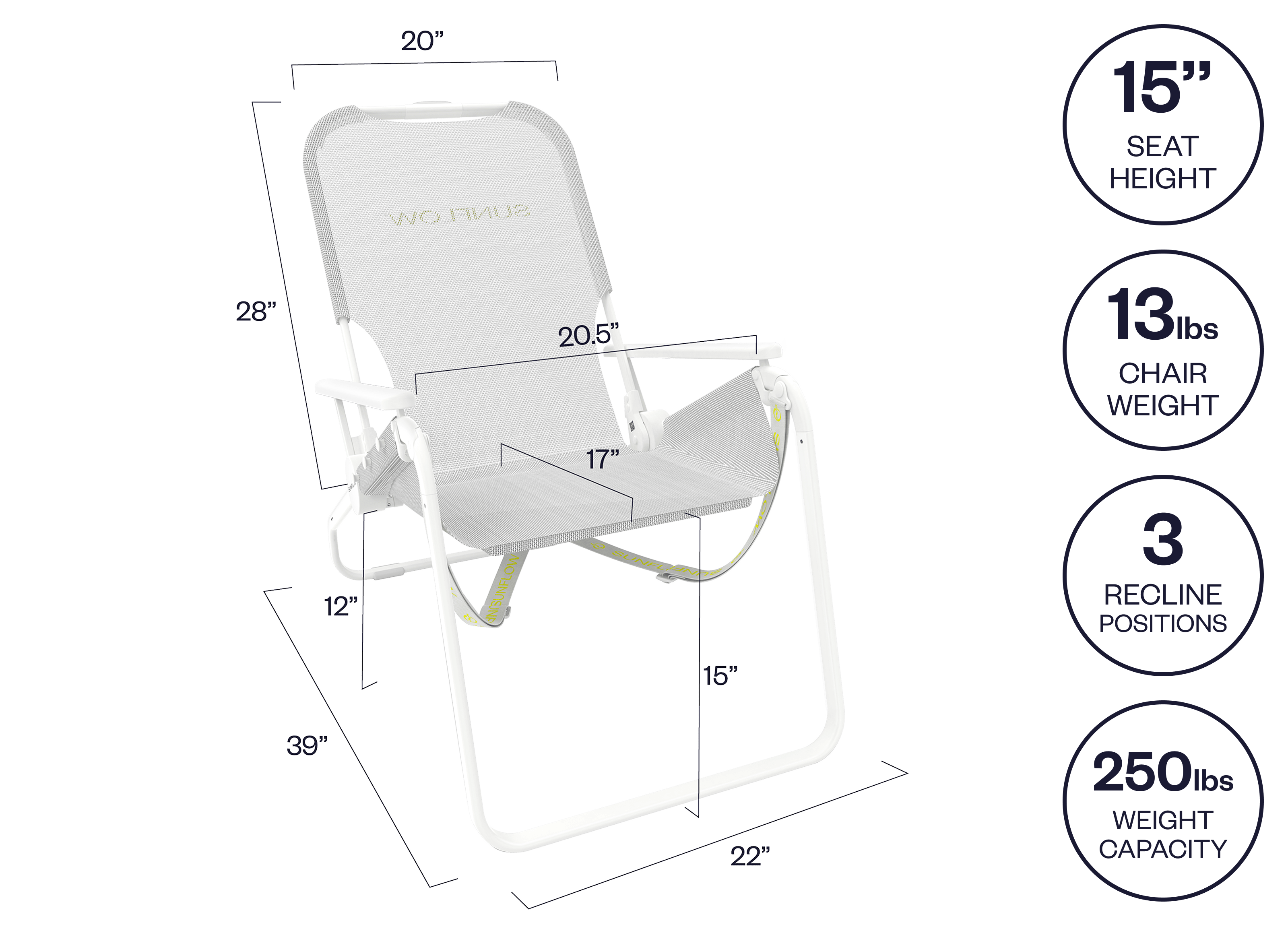 Sunflow High Rise High Tide Chair | Best High Folding Beach Chair | SUNFLOW