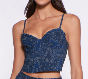 Peixoto Josie Cami Bandana Navy Blue
