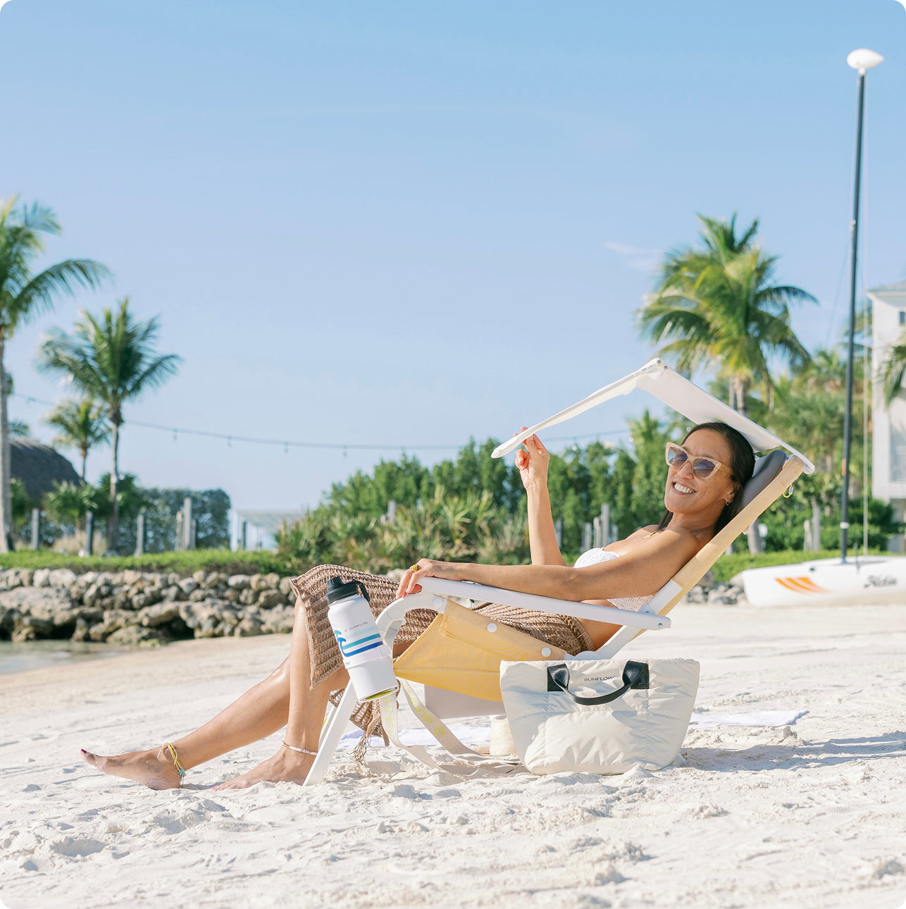 Beach chair with accessories